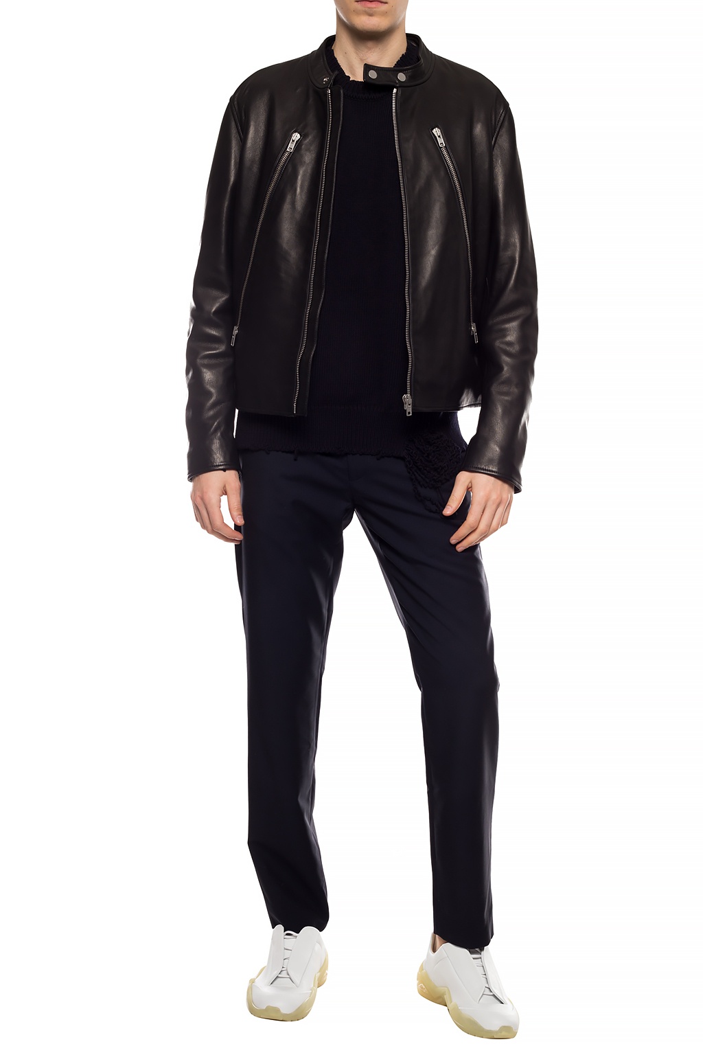 Maison margiela 5 zip leather online jacket